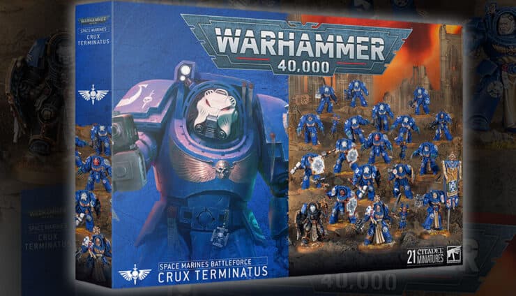 new crux terminatus battleforce box set review warhammer 40k product shot with painted models in background