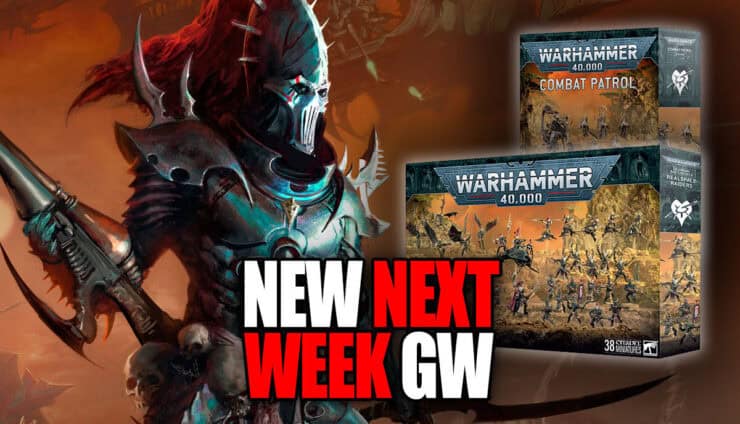 pre-order new next week druhari model product shots warhammer 40k with artwork of raider and reaver in background