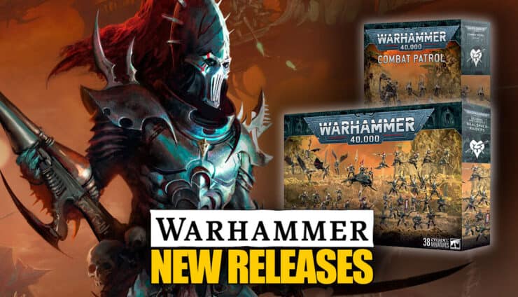 pre-order new releases druhari model product shots warhammer 40k with artwork of raider and reaver in background