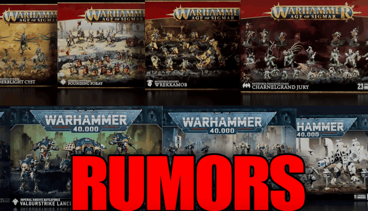 warhammer battleforces christmas rumors image of products on shiny table with black background