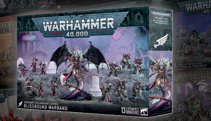 Blissbound Warband emperors children warhammer 40k product shot battleforce christmas box 2025