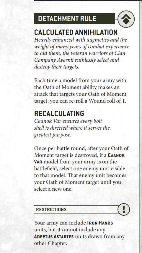 Core Iron Hands Rules