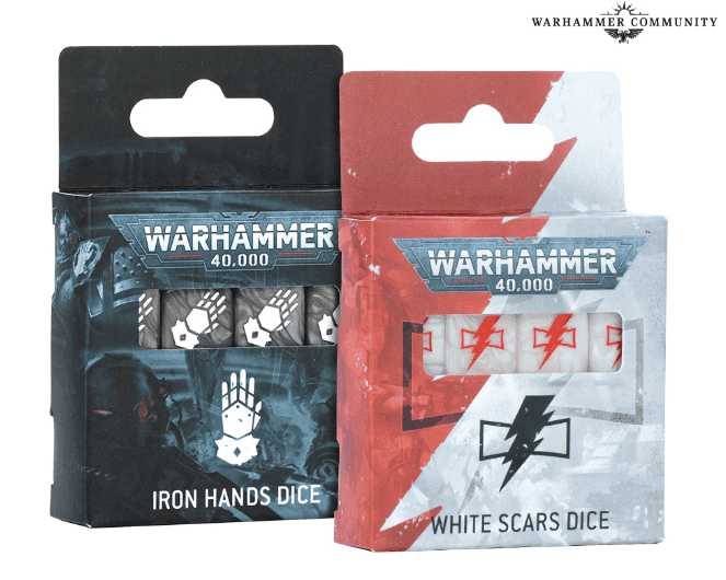 Iron Hands and White Scars Dice