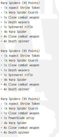Michigan GT 40k Champs Travis King 4 aeldari army list