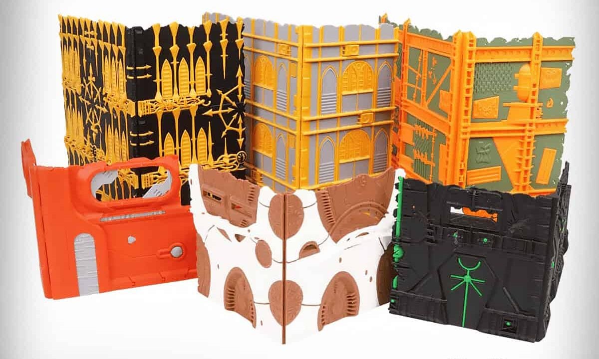 Tabletop Terrain warhammer 40k foldable product shots.