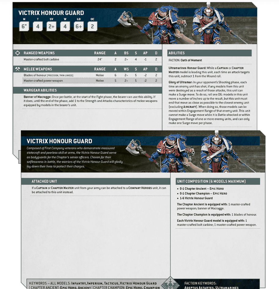 Victrix Honour Guard Rules