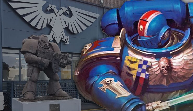 games workshop hq and space marine art overlay