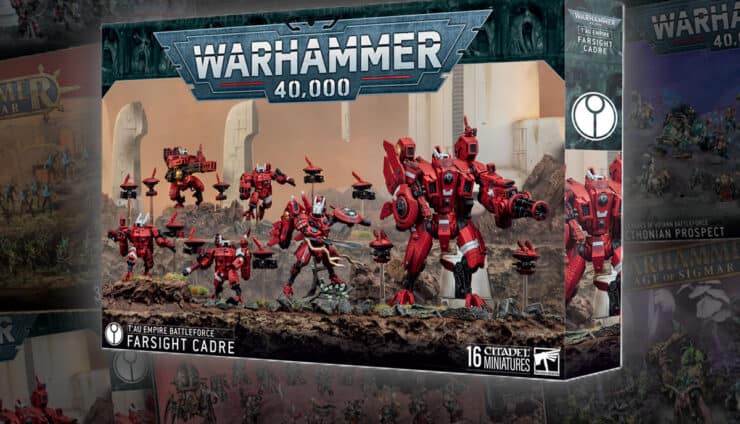 tau Farsight Cadre warhammer 40k product shot battleforce christmas box 2025