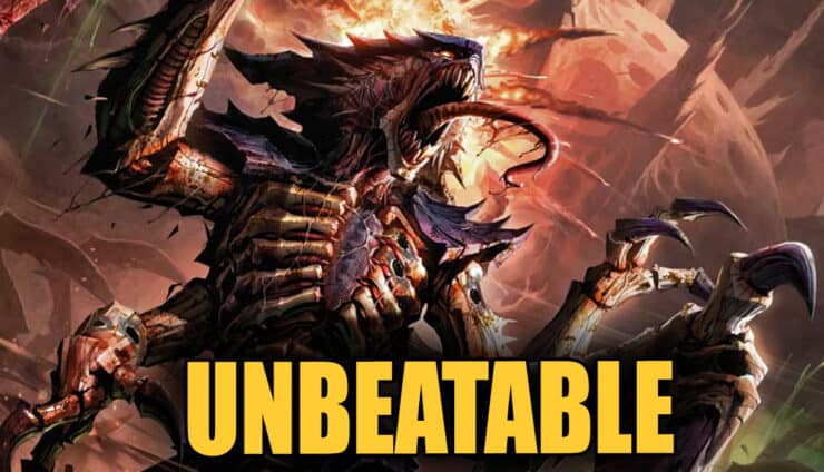 unebeatable text on top of tyranids 8th edition artowrk warrior warhamemr 40k