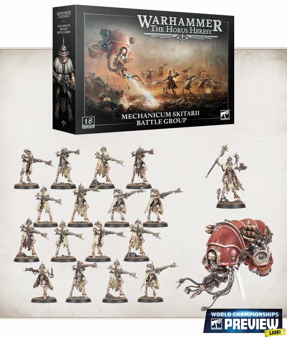 Mechanicum Skitarii Battle Group box horus heresy product shot and contents