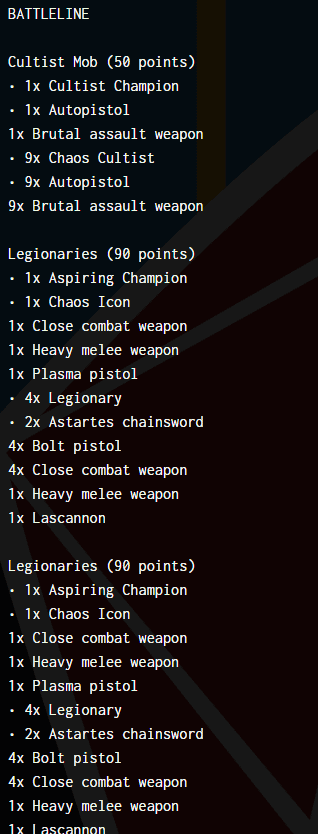 Trae Burnett's Chaos Space Marines army list