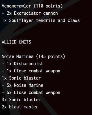 Trae Burnett's Chaos Space Marines army list