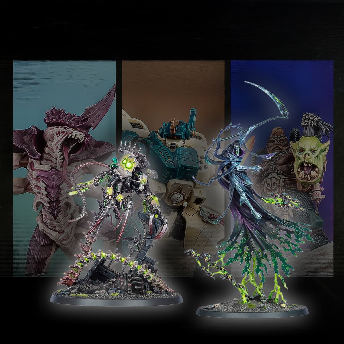 new warhammer 40k xenos characters necrons tyranids tau and votann