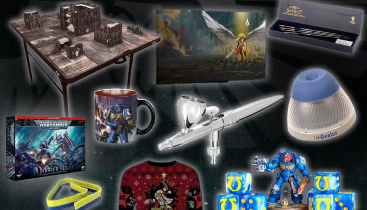 warhammer gift guide with product images great for readers buiders painters readers collectors beginners etc warhamemer 40k games workshop