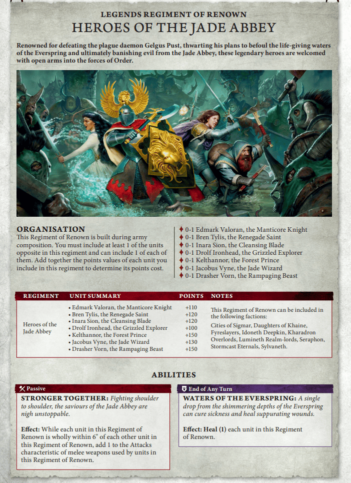 Darkwater AoS LEgends Regiments of Renown