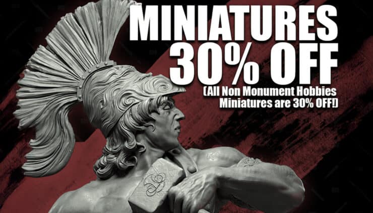 Monument Hobbies New Products sale on miniatures and busts