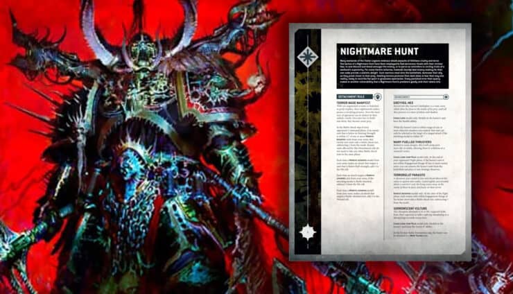 nightmare hunt chaos 40k detachment with codex art in background grotmas day 7