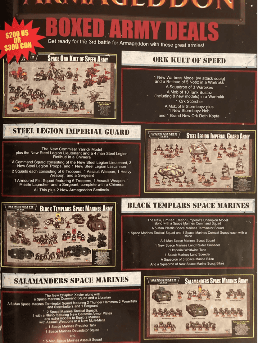 Warhammer 40k Armageddon Army Boxes from 2000