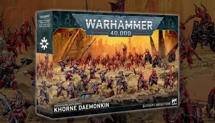 Khorne Daemonkin Battleforce product shot warhammer 40k colorized
