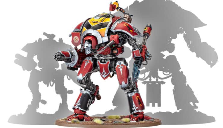 New Imperial Knight Destrier size comparison with other models on painted product shot