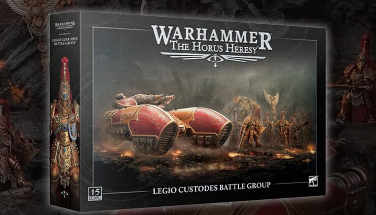 adeptus custodes battlegroup box product image and painted models warhammer 40k