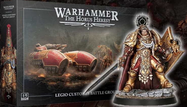 female custodes shield captain with battlegroup box warhammer 40k