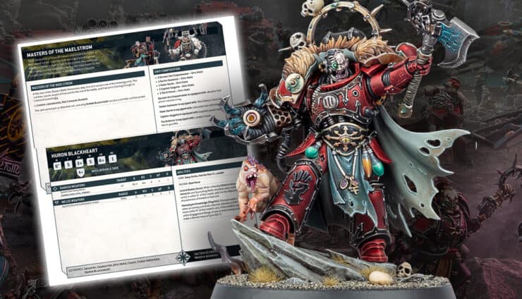 huron painted model with new rules for wahrammer 40k and corsair background models