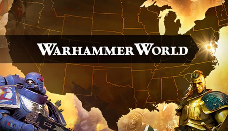 warhammer world usa warhammer characters around a map of america
