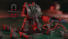 Magnet Baron Helbtue Magnetization Kit, picture of aeembled model with all the parts