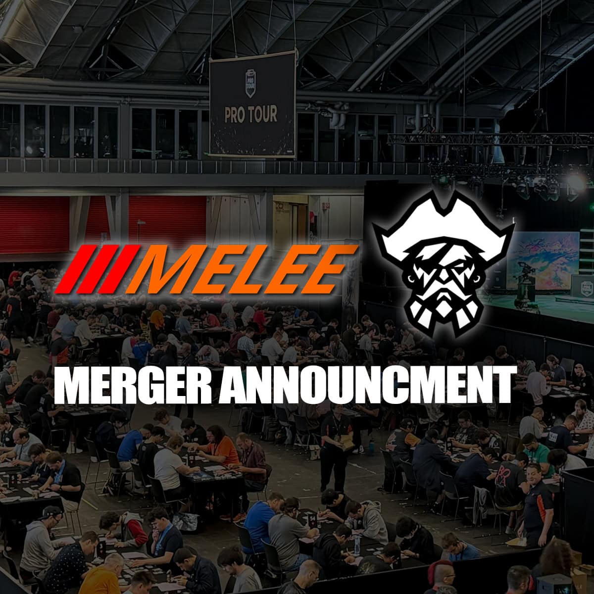 bcp and melee merger logos and convention background