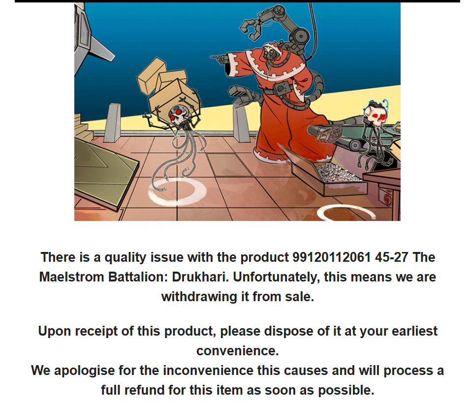 drukhari maelstrom box refund