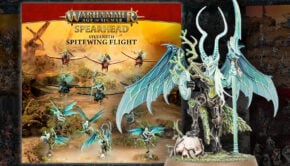 new sylvaneth product shots painted miniatures age of sigmar spearhead spitewing flight featured image