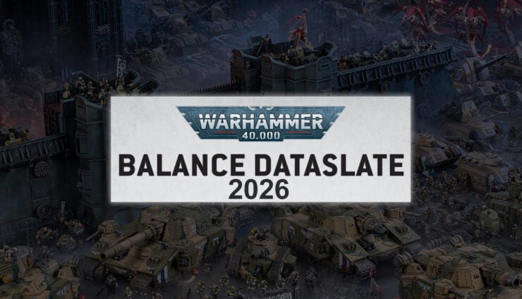 40k balance dataslate logo new rules updates with painted models in background