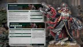 commissar yarrick new model and rules pictured painted model with armageddon background