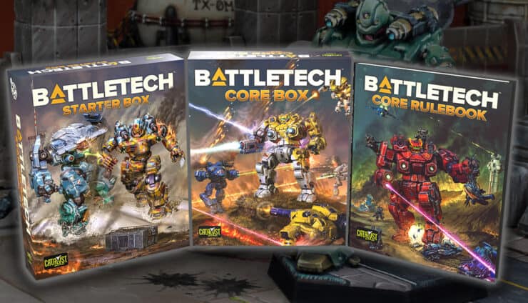 new battletech core box starter box and rules product images with painted models