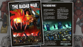 Badab War codex art cover and chapters space marines in background that participated warhammer 40k