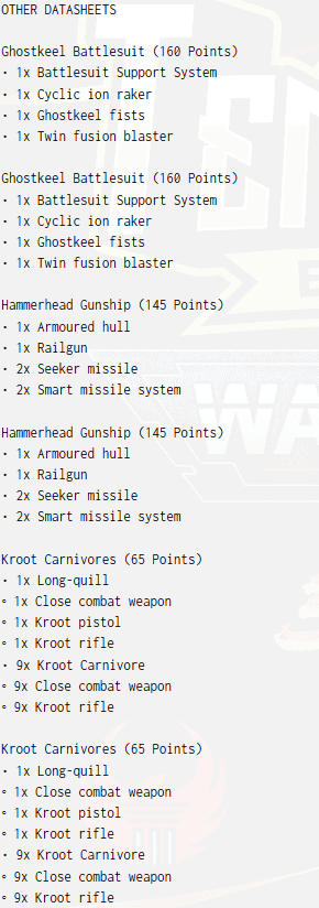 Aron Huckaba T'au Tennessee Open army list page 3