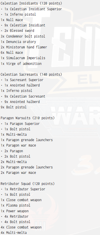 Scott Ketcham Sisters of Battle Tennessee Open army list page 3