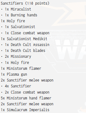 Scott Ketcham Sisters of Battle Tennessee Open army list page 4