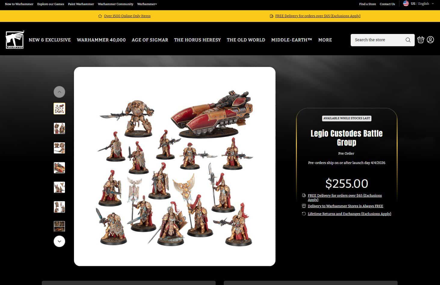 legion custodes on gw site