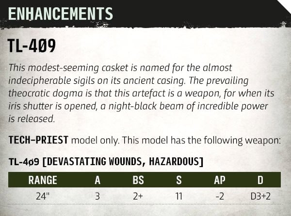 Baffling Data Screed stratagem datasheet card for the Lords of the Forge detachment