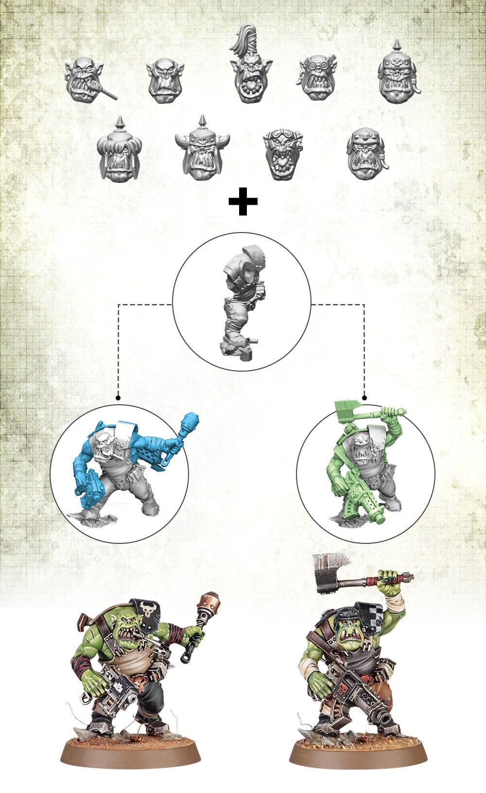 New Ork Boyz Nob loadout from the 40k Armageddon box