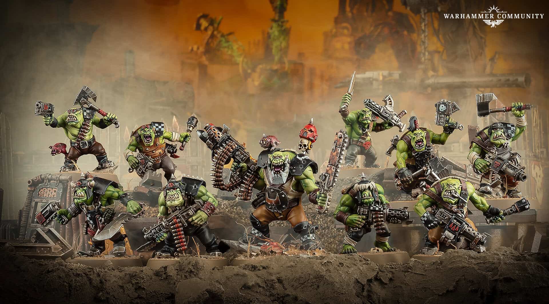 New Ork Boyz mob from the 40k Armageddon box
