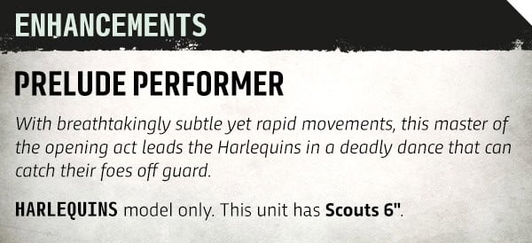 Prelude Performer free move rule for the Twilight Flickers Aeldari detachment