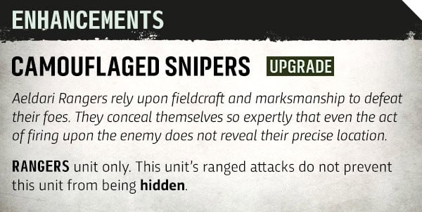 Ranger camo rule for the Path of the Outcast Aeldari detachment