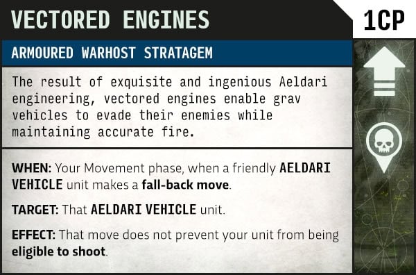 Vectored Engines rule for the Armored Warhost Aeldari detachment
