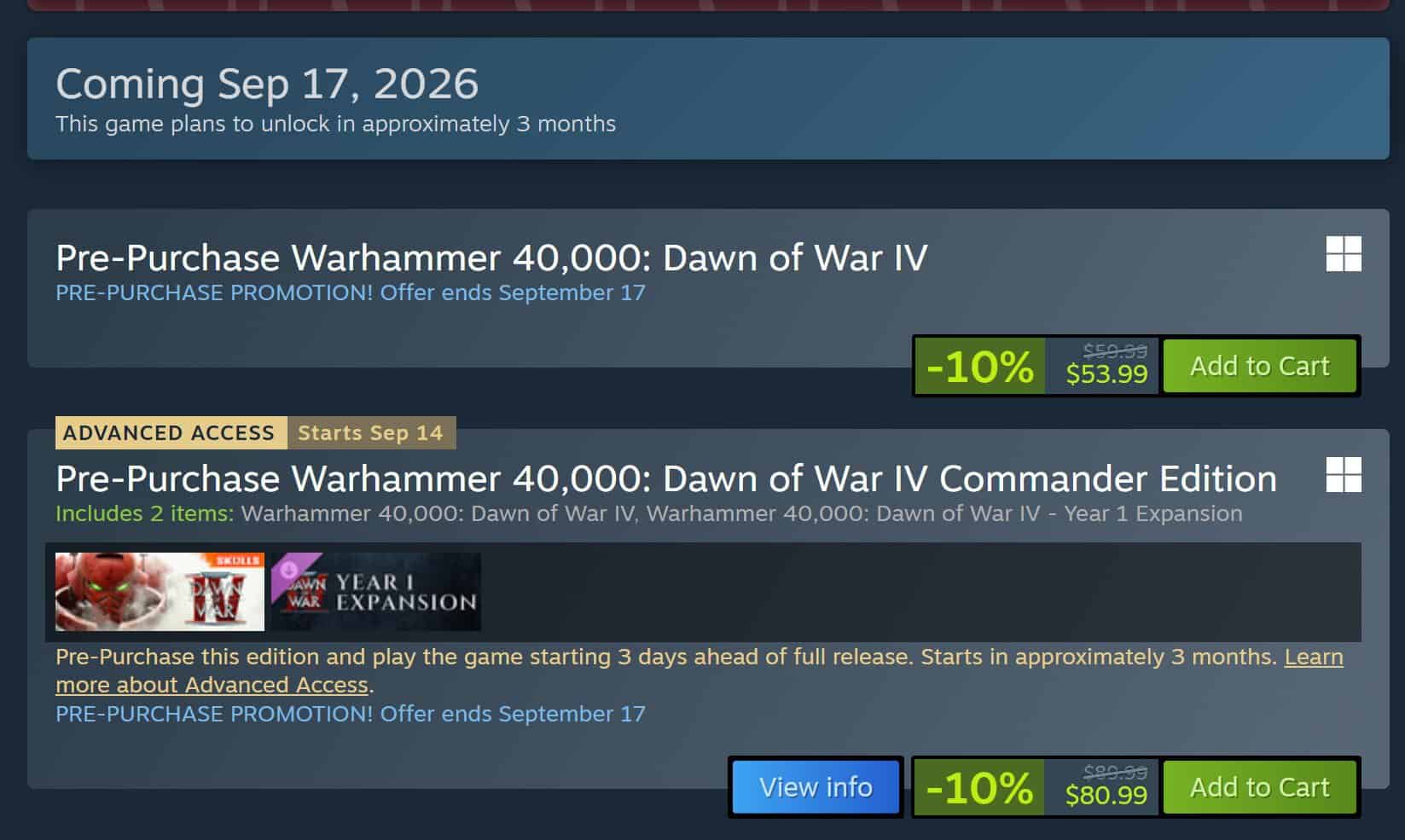 dawn of war 4 price