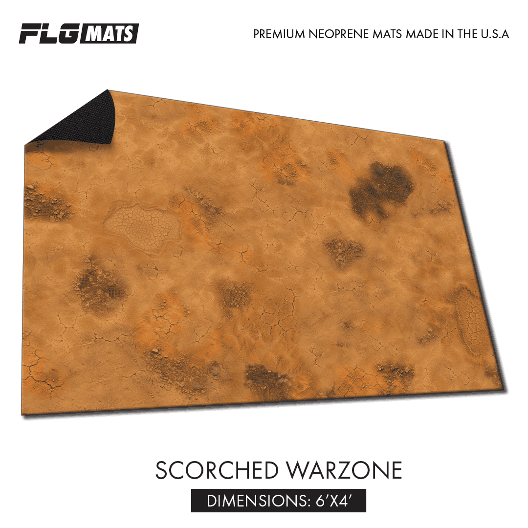FLG Mats Scorched Warzone 6x4 gaming mat for Warhammer 40k