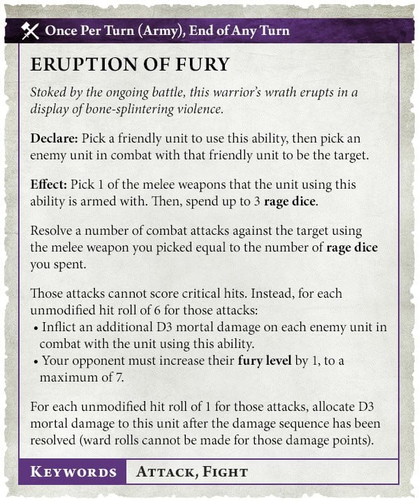 Generals Handbook 2026 Eruption of Fury attack rules