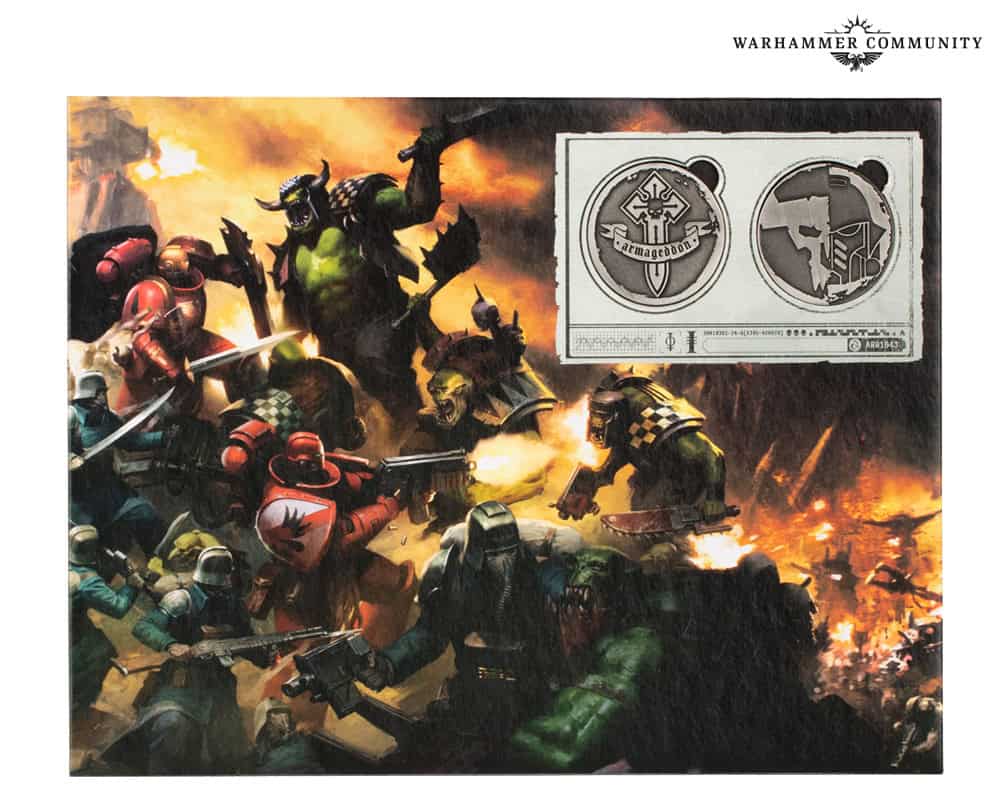 Old Foes coin and Armageddon display card pairing